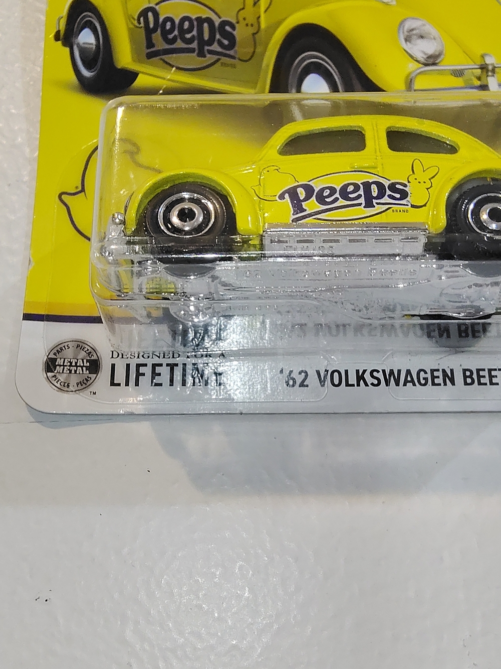 Matchbox Peeps Yellow '62 Volkswagen Beetle Toy Car - Picture 4 of 10